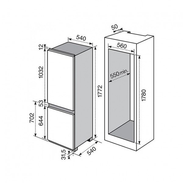 Gorenje rki2181a1 встраиваемый холодильник схема встраивания