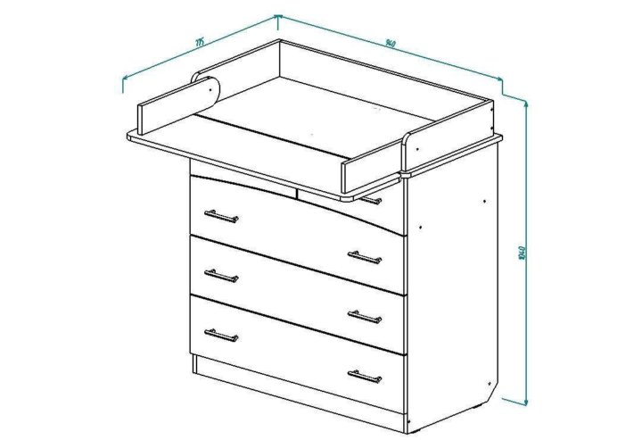 Размеры пеленального столика чертеж