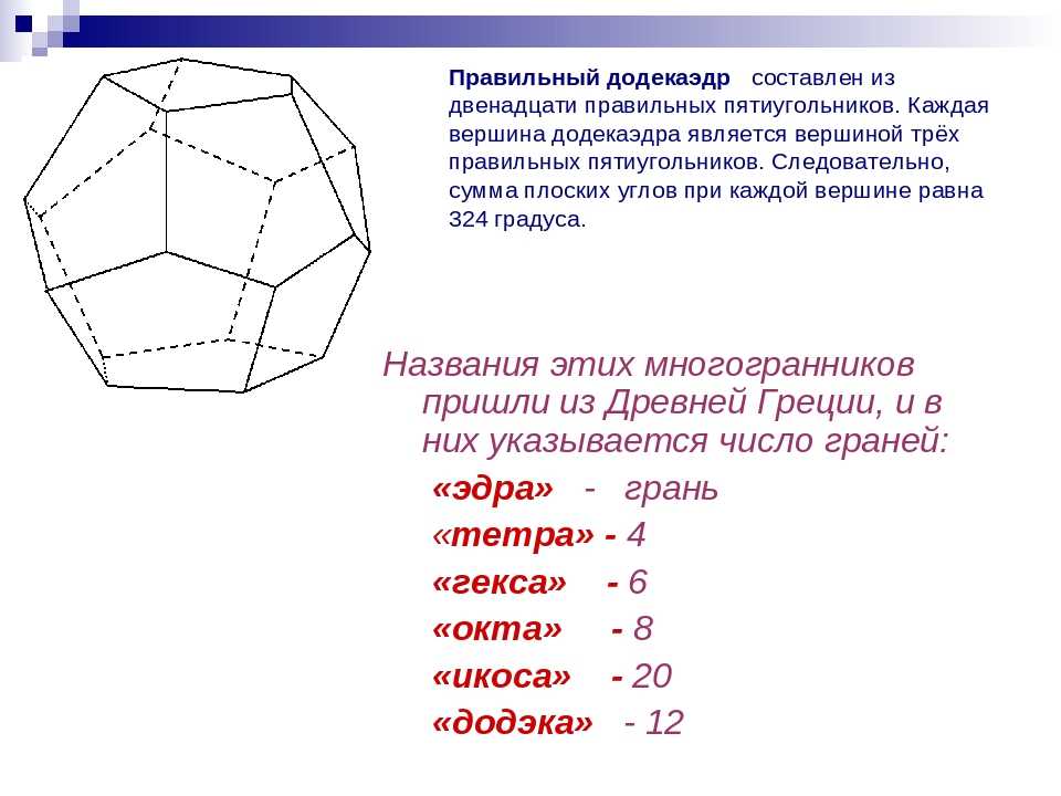 Сумма плоских углов при вершине додекаэдра