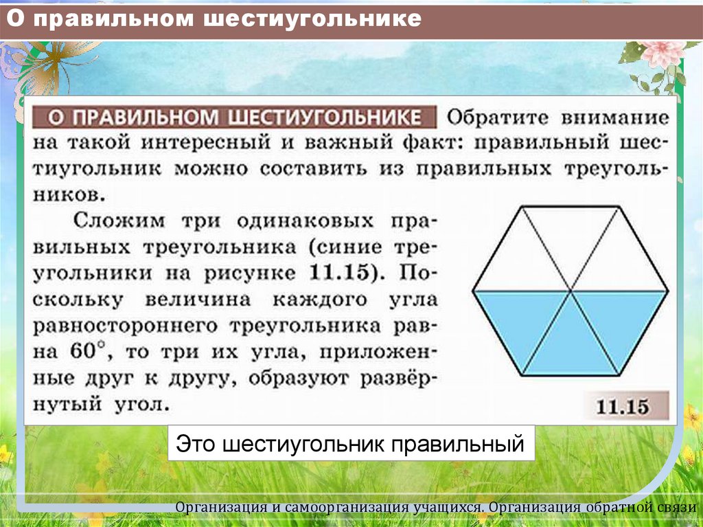 Назовите вершины и стороны шестиугольника на рисунке 9