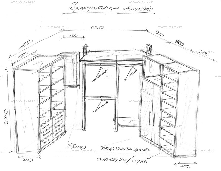 Схема гардеробная своими руками