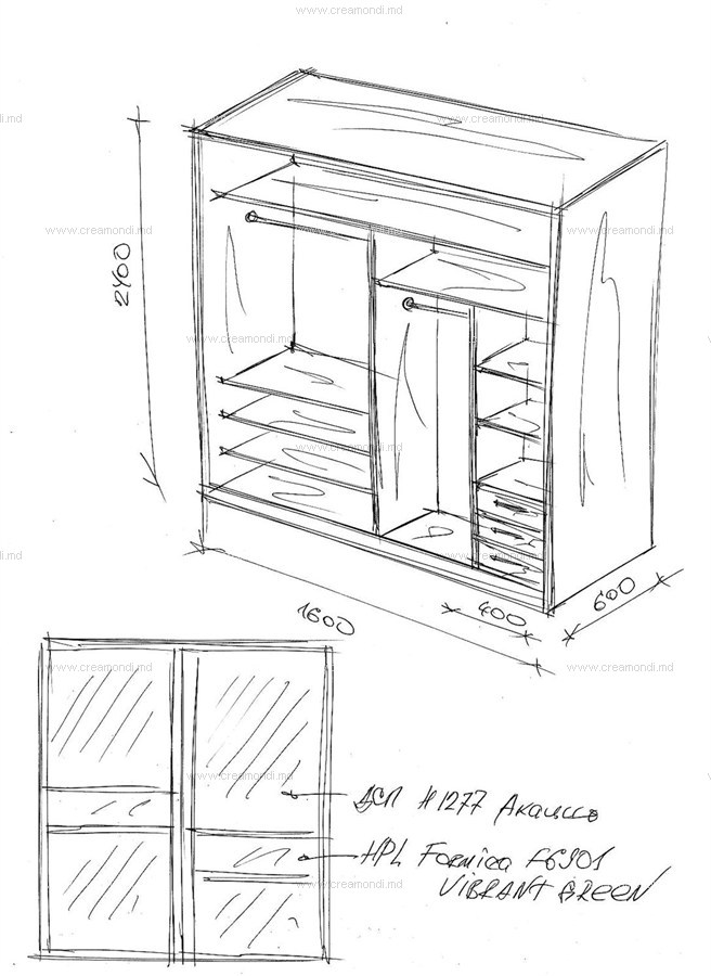 Шкаф для одежды чертежи с размерами