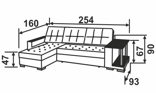 Размеры дивана атланта угловой