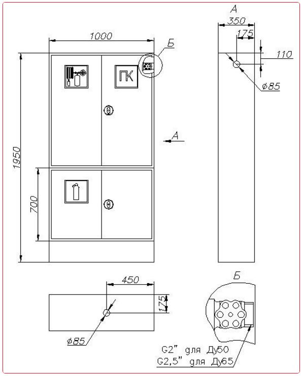 Пожарный шкаф размеры