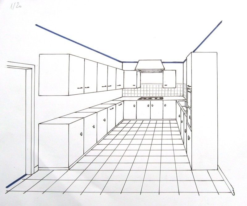 Кухня в проекции рисунок