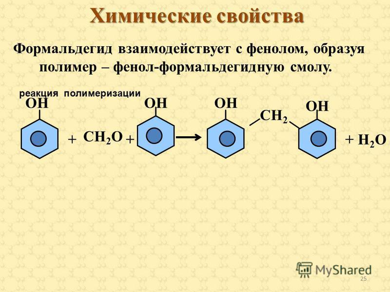 Применение формальдегида схема