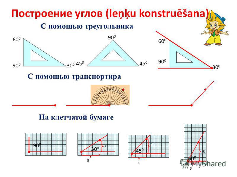 Как нарисовать угол 120 градусов без транспортира