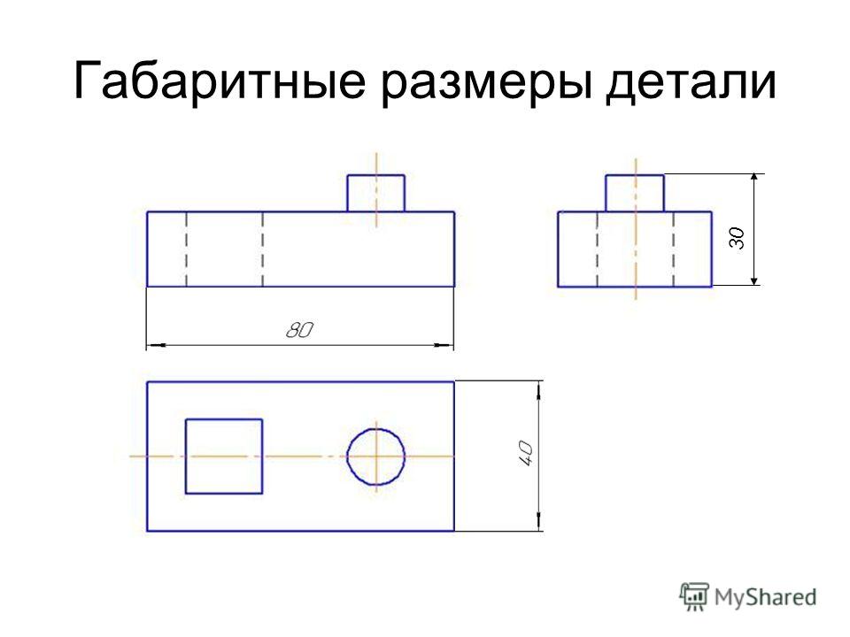 Какие размеры называются габаритными обязательно ли их надо наносить на чертеже