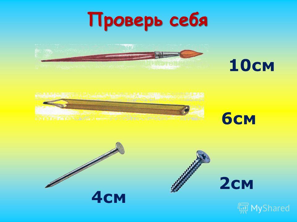 Меры длины. Какие предметы длиной 7 см.