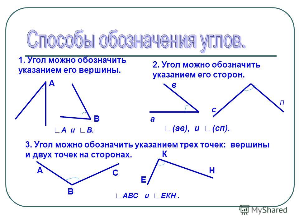 Виды углов определение чертеж