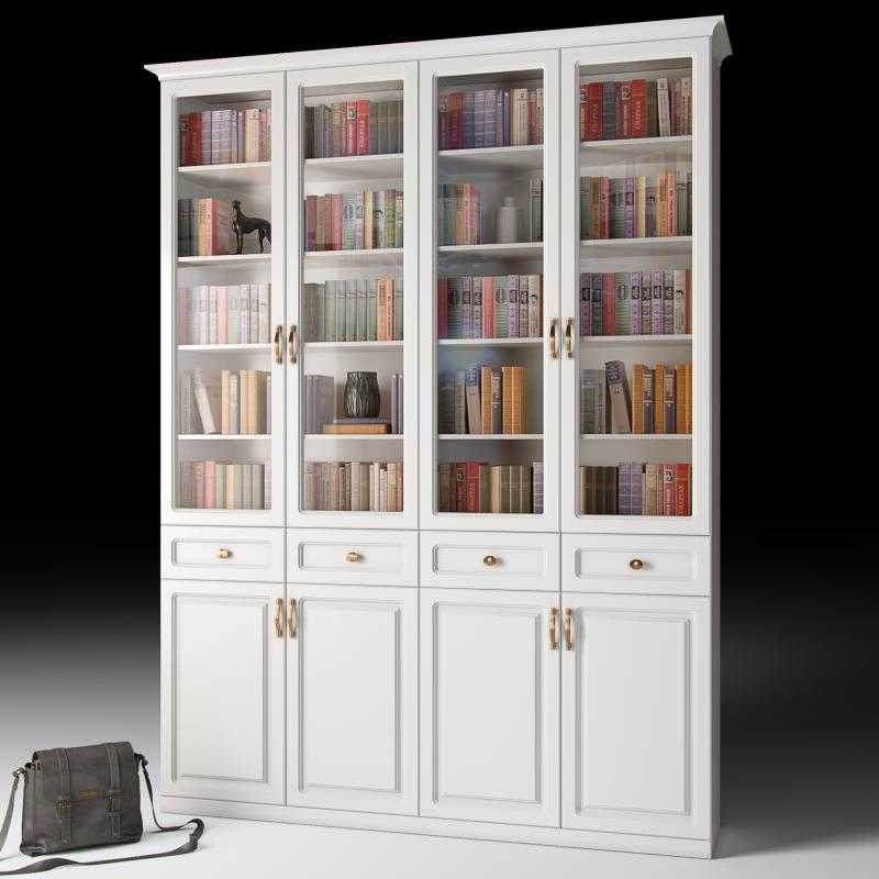 Книжный шкаф из сосны белый