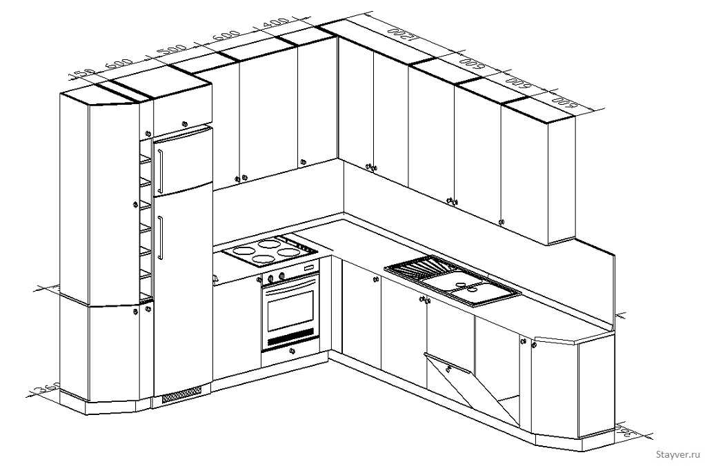 Чертеж кухни фото
