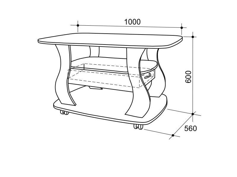 Стандартные размеры журнального столика