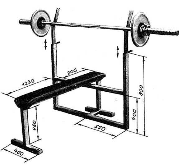 Скамья для жима лежа чертежи размеры из профильной трубы