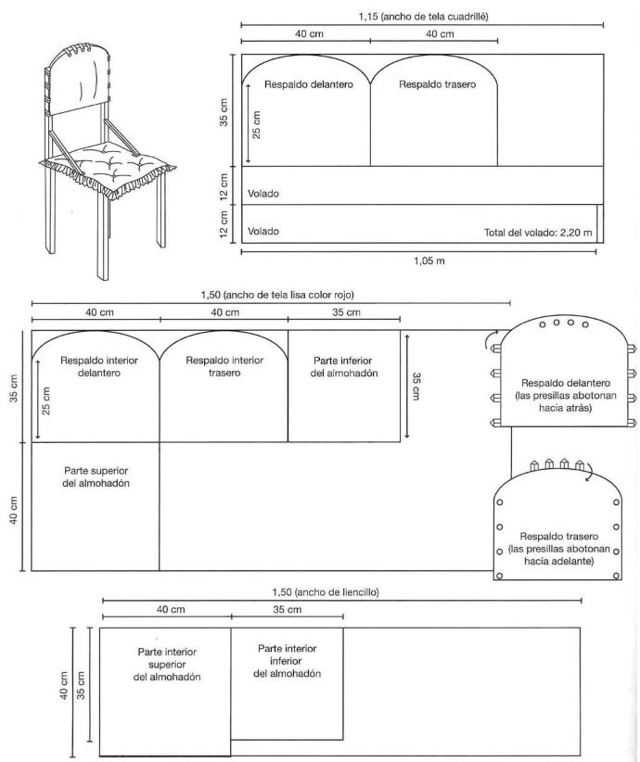 Выкройка универсального чехла на стул