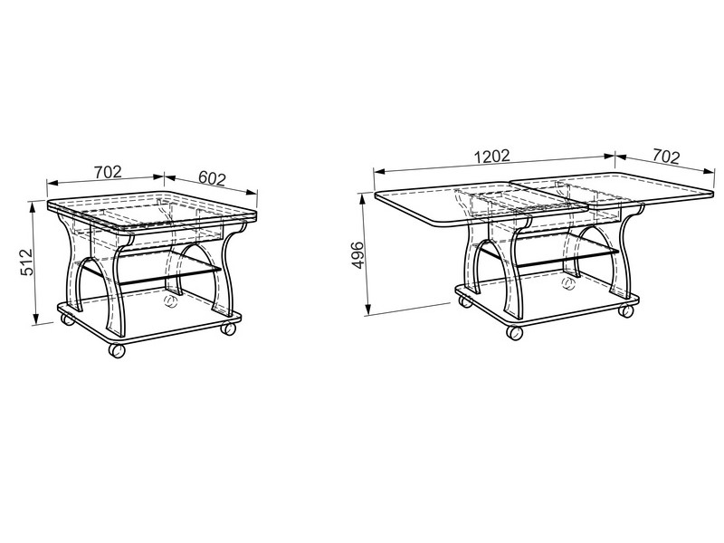 Стандартные размеры журнального столика