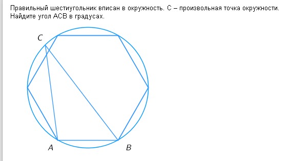 Угол правильного шестиугольника