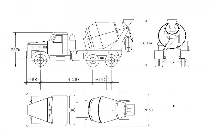 Чертеж автобетоносмеситель dwg
