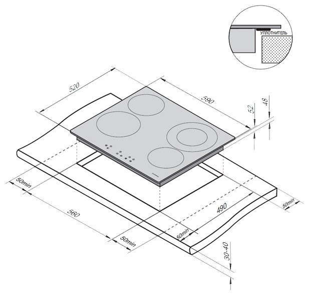  варочной панели на 4 конфорки электрической:  варочной .