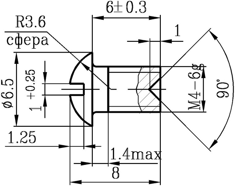 Размеры винта чертеж