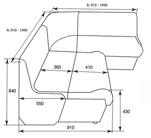 Угловой диван для кухни размеры фото 36