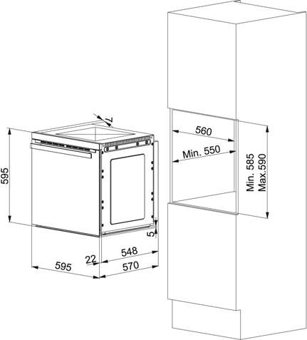 Размер духовки встраиваемой для шкафа 60