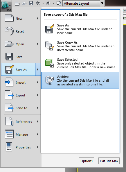 How to save to files. Max file. 3ds Max 9 как перевести язык. Save save as. File save Error file Archive failed 3ds Max.