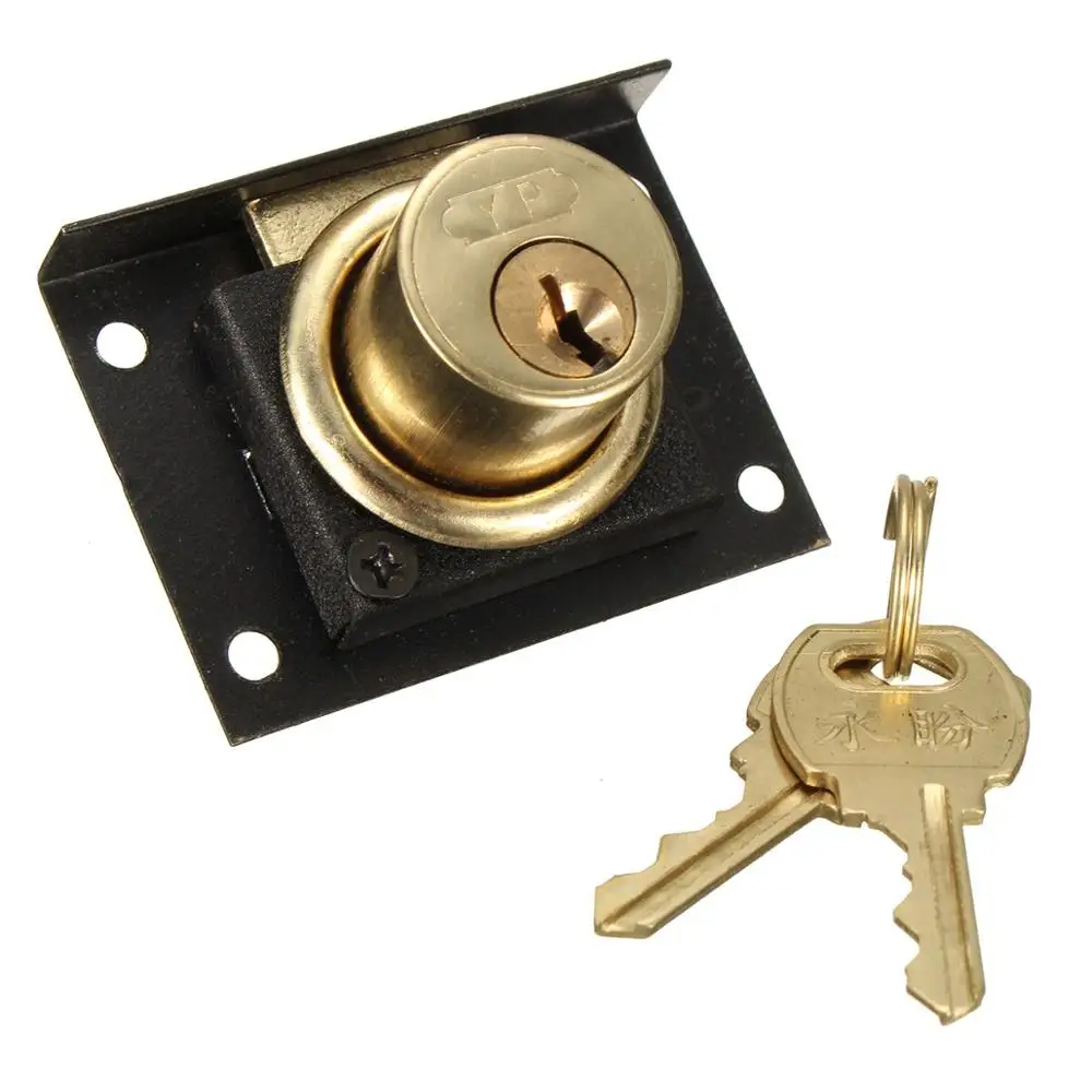 Замок мебельный врезной Drawer Lock 2ключа арт.hi503p 10-103