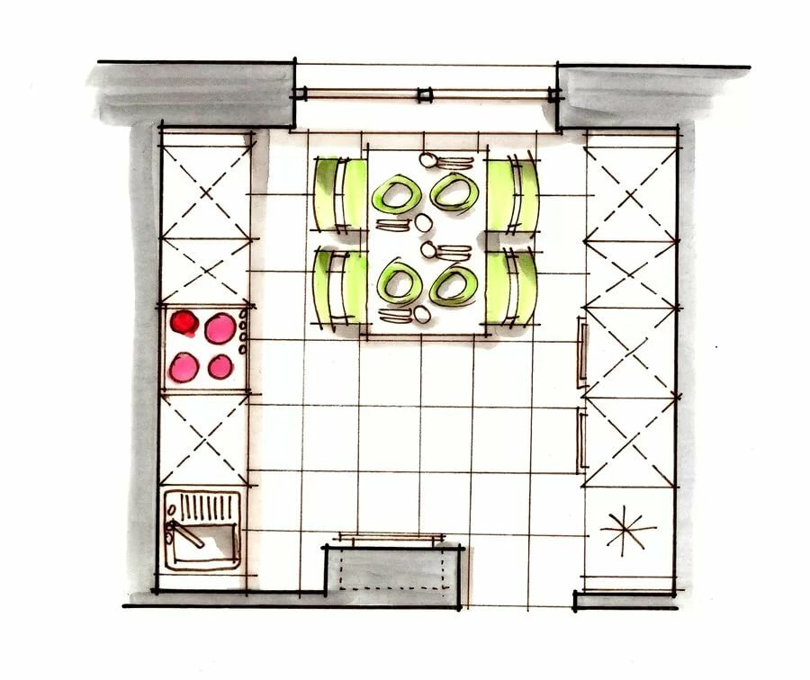Картинки план кухни