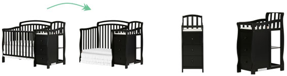 Dream On Me Casco 3 in 1 Mini Crib and Dressing Table Combo