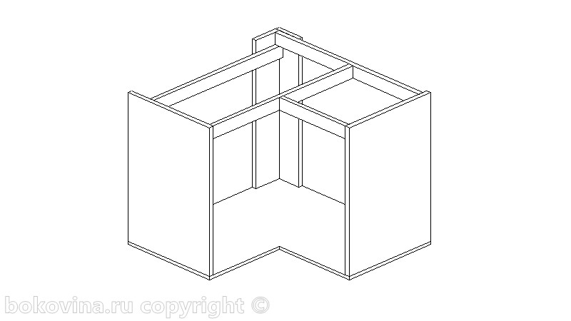 Угловая тумба под мойку для кухни чертеж