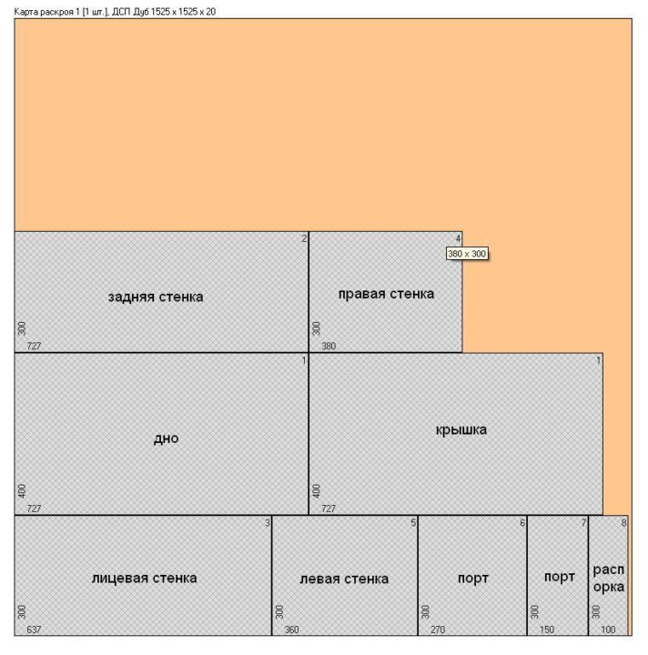 Карта раскроя лдсп для кухни