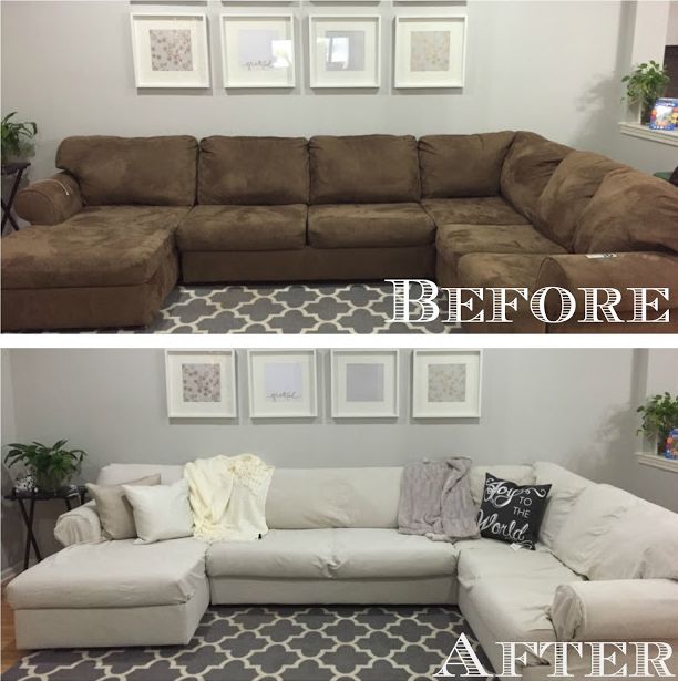 DIY sectional sofa cover