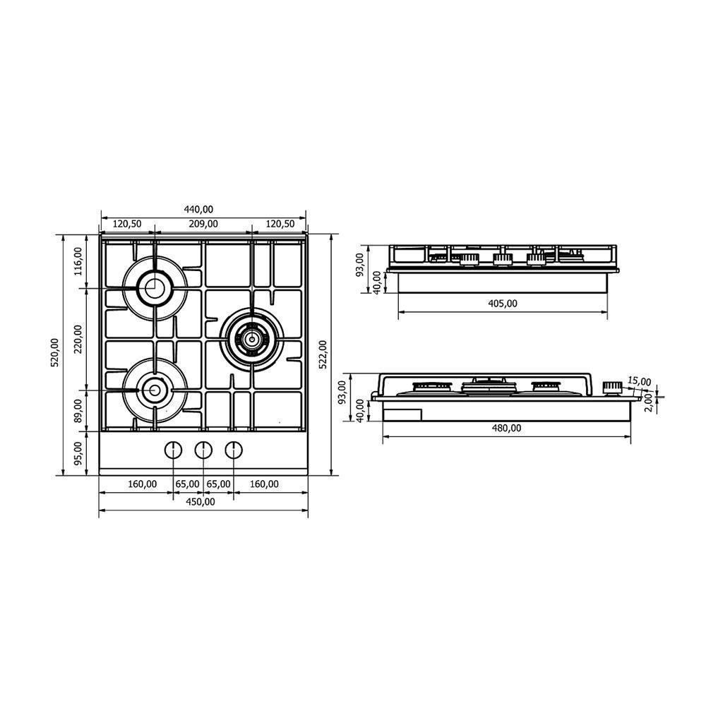 Размеры газовых конфорок. Газовая варочная панель Kuppersberg FQ 42 B. Размеры варочной панели на 4 конфорки газовая. Kuppersberg FG 63. Размер варочной панели на 2 конфорки.