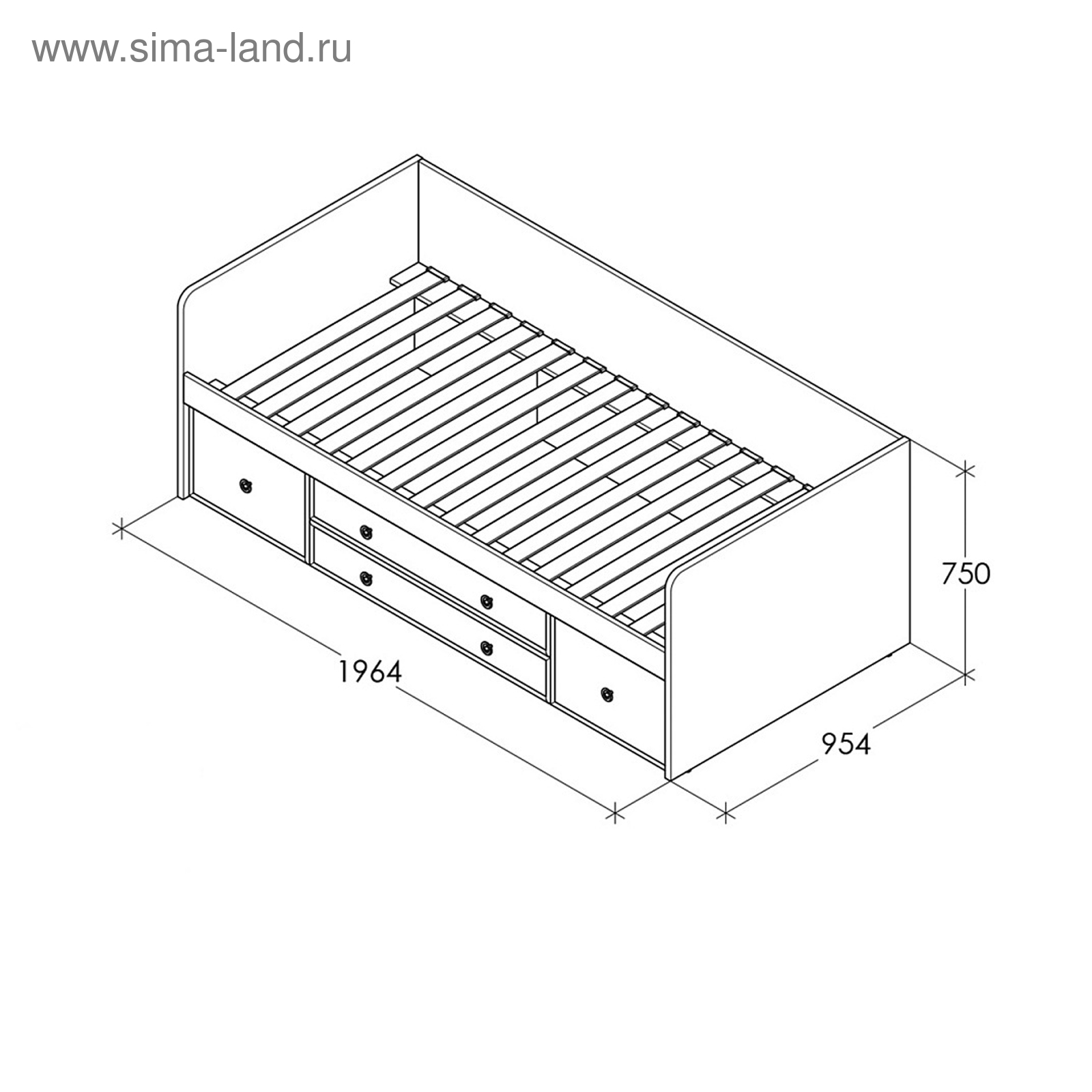 глубина ящика в кровати