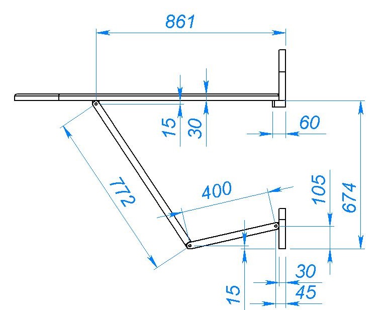 Кронштейн для откидного стола своими руками чертежи