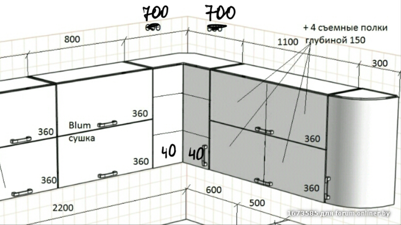 Угловой кухонный шкаф размеры чертежи