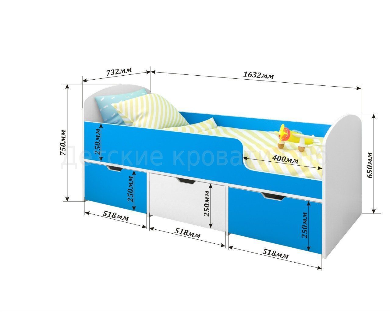 Размеры для детской кровати