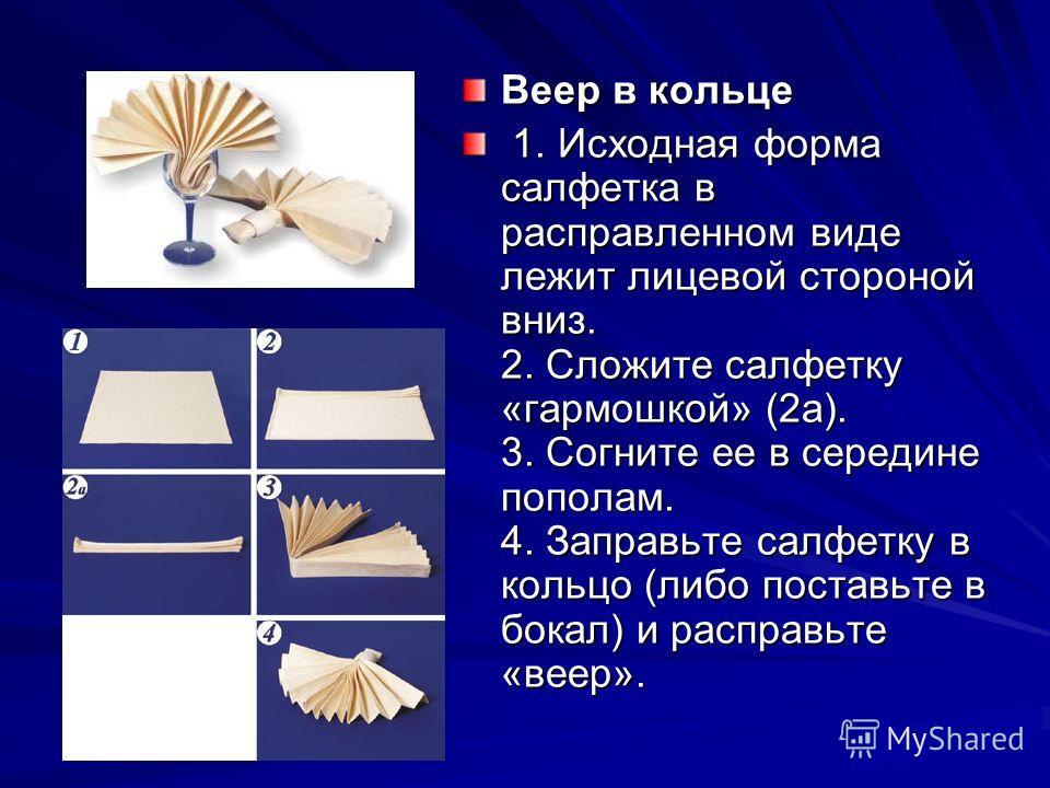 Схема сервировки салфетками