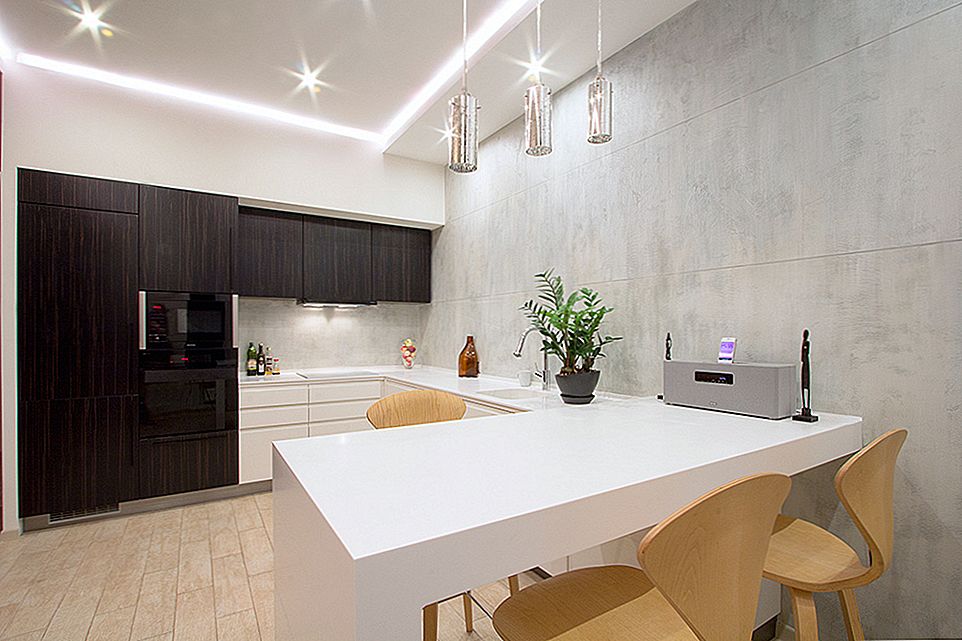 Освещение кухонной зоны в однокомнатной квартире