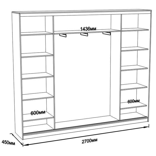 Стандартная глубина шкафа для одежды с вешалкой