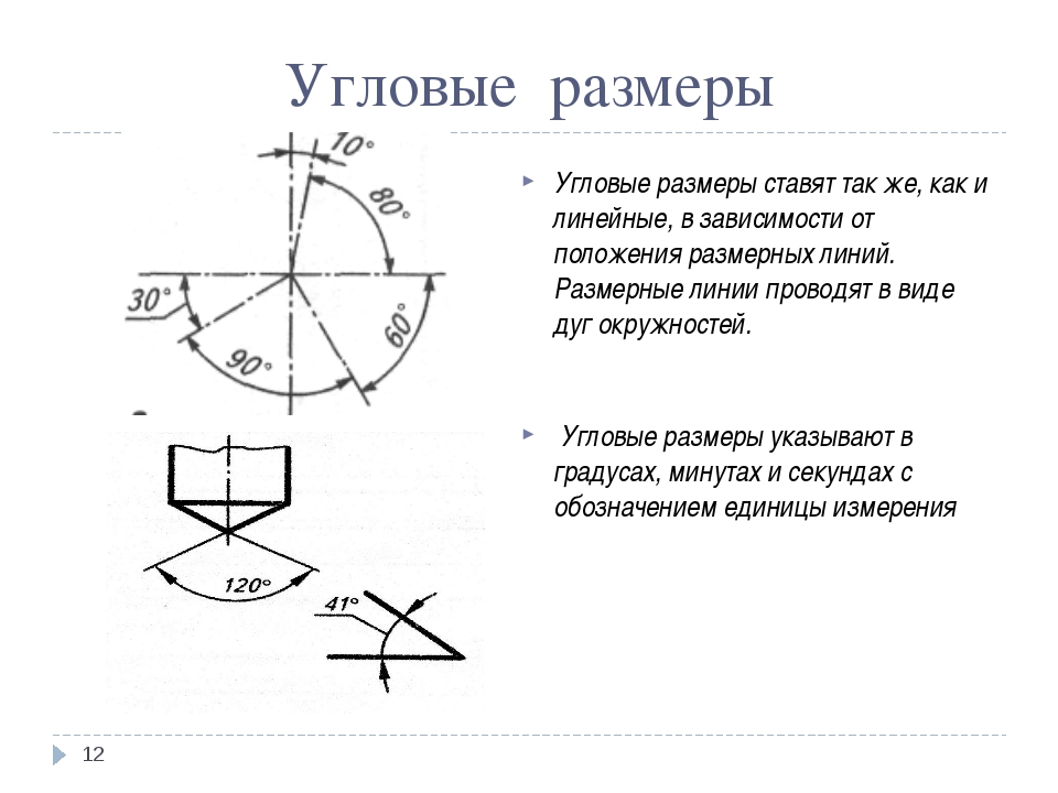 Угловая составляющая. Нанесение размеров углов на чертежах. Простановка угловых размеров на чертежах. Нанесение угловых размеров на чертеже. Угловой диаметр обозначение.