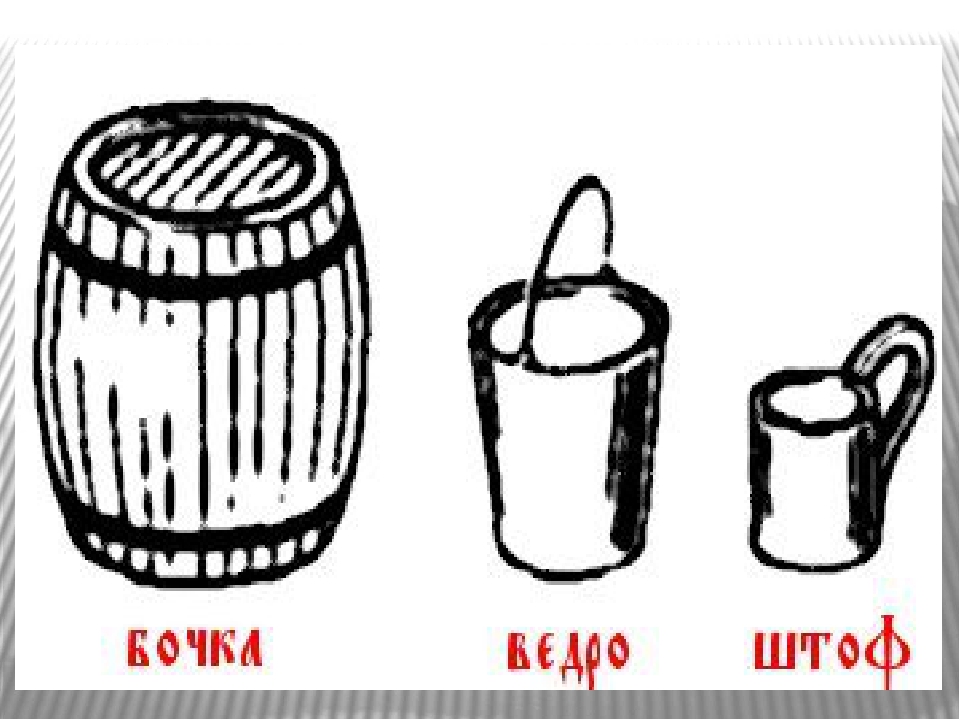 Рисунки емкости. Бочка на Руси для измерения объема. Бочка и ведро. Бочка как мера объема. Ведро измерение.