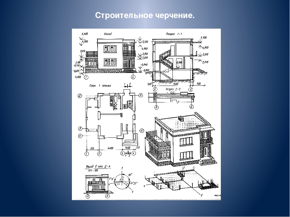 Основные изображения строительных чертежей