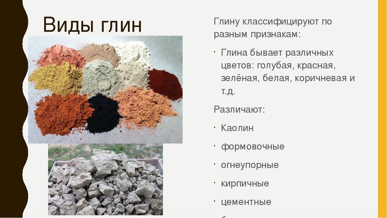 Глина порода какого происхождения. Виды глины. Какого цвета бывает глина. Внешний вид глины. Цвета глины в природе.