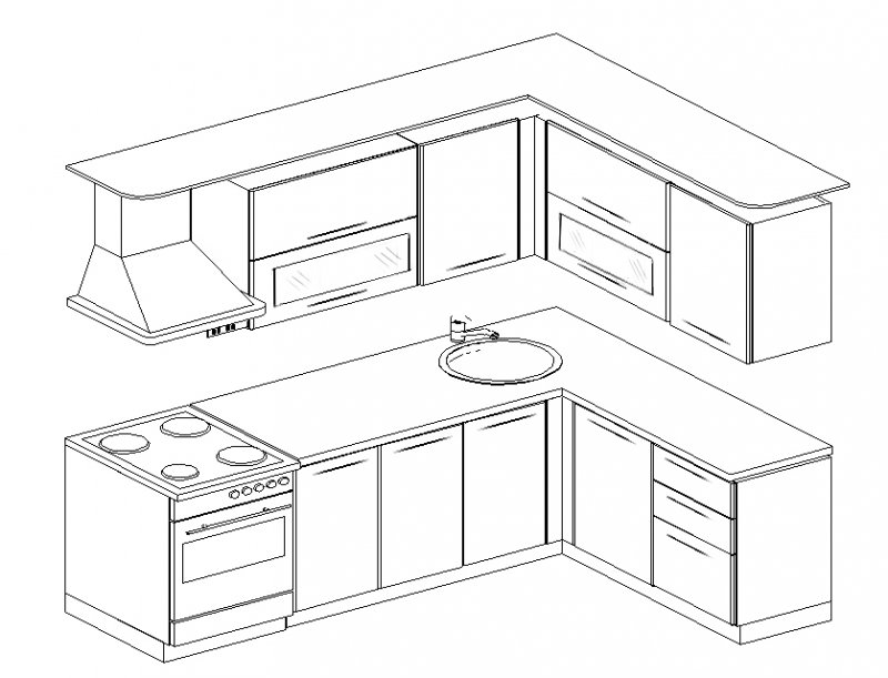 Как нарисовать кухню легко