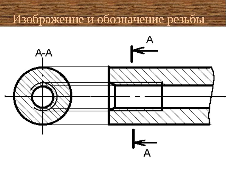 Как изобразить внутреннюю резьбу на эскизе