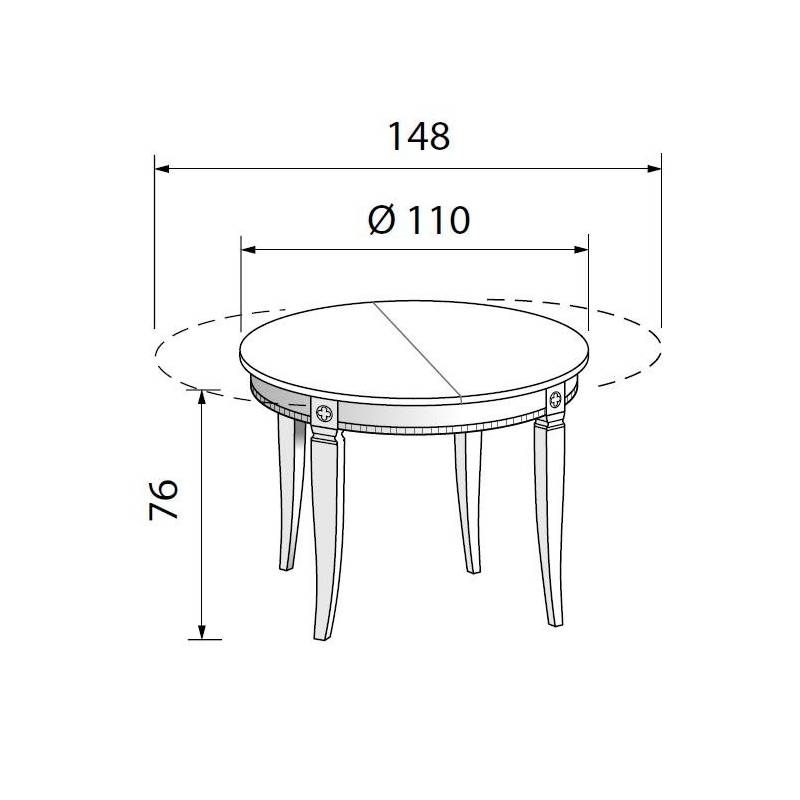 Размер круглого стола для 6 человек