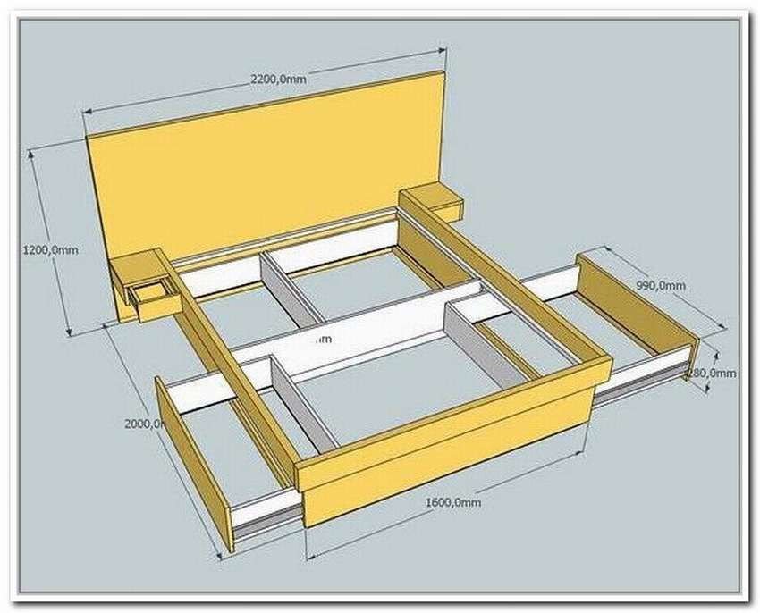 Кровать с ящиками своими руками чертежи и размеры схемы и проекты эскизы