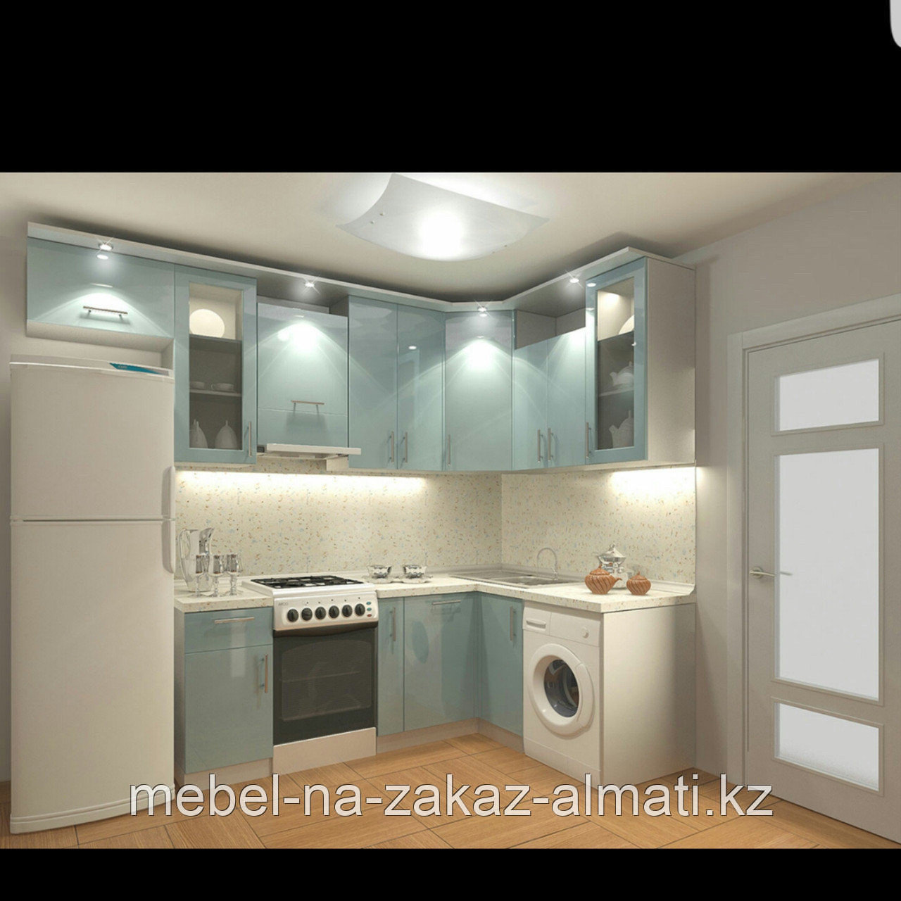 кухня угловая с холодильником и стиральной машиной для маленькой кухни